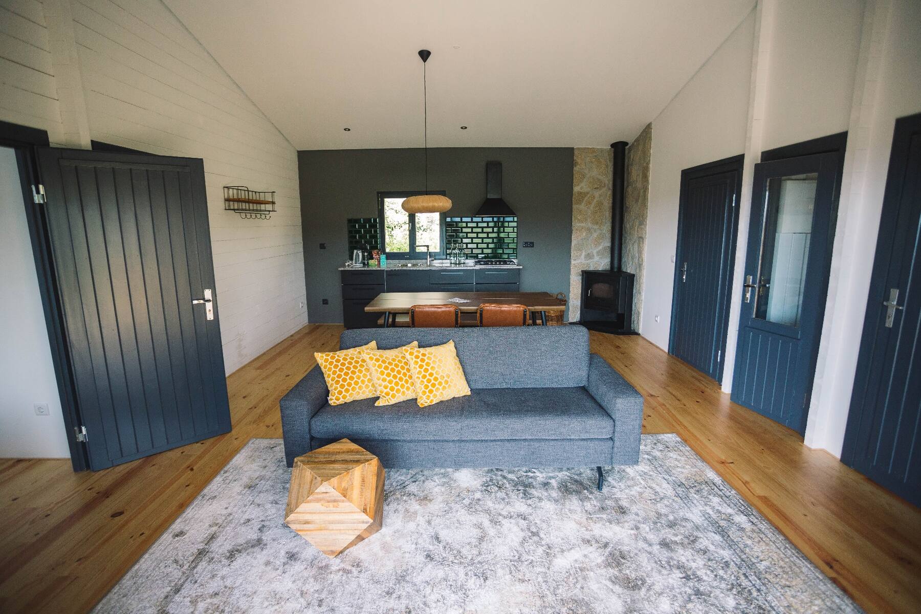Interior living space with kitchen and lounge
