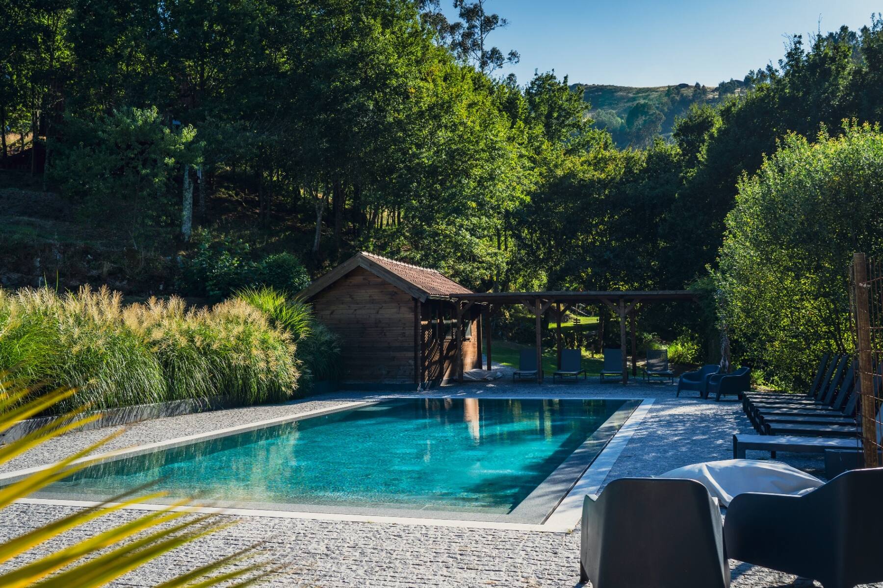 Outdoor pool surrounded by nature