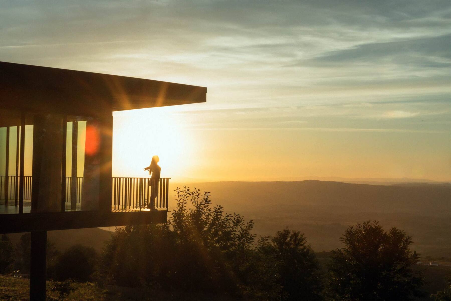 Sunset from the contemplative hall balcony